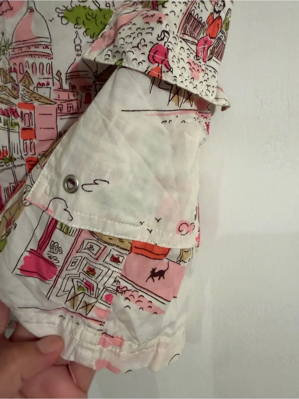 J. Crew White Mini Skirt with Pink and Green City Print - Picture 3 of 8